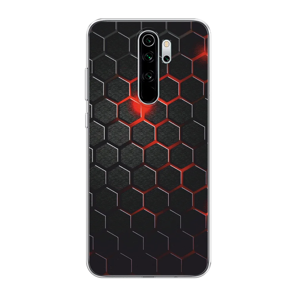 Тёмно-бордовый силиконовый чехол на Xiaomi Redmi Note 8 Pro / Сяоми Редми Нот 8 Про прозрачный с рисунком