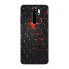 Тёмно-бордовый силиконовый чехол на Xiaomi Redmi Note 8 Pro / Сяоми Редми Нот 8 Про прозрачный с рисунком