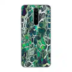 Тёмно-зелёный силиконовый чехол на Xiaomi Redmi Note 8 Pro / Сяоми Редми Нот 8 Про прозрачный с рисунком