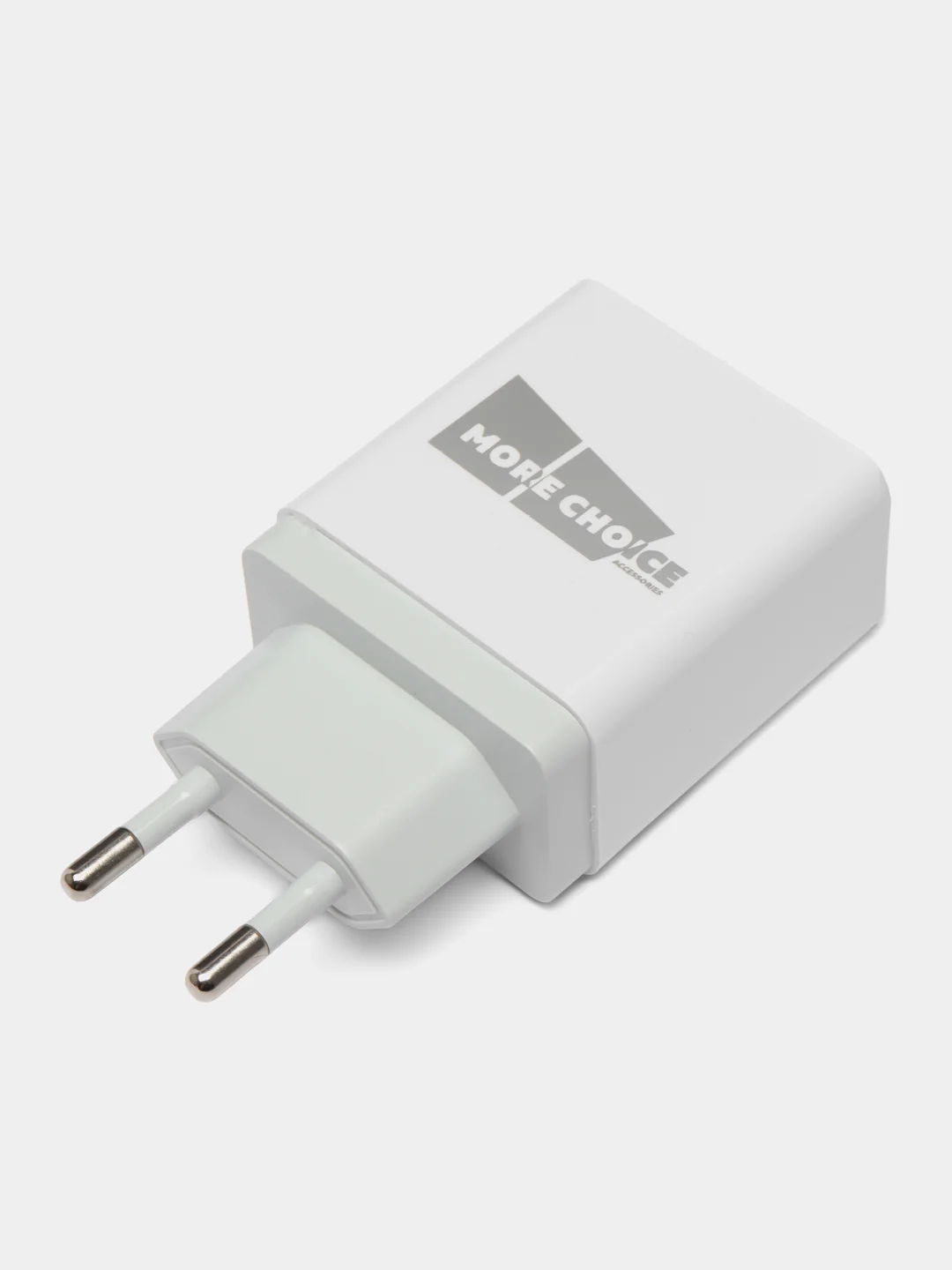 Белый сзу для быстрого заряда, More choice NC71S, 2USB, 3.0A, QC 3.0 + PD