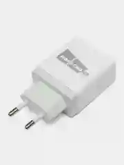 Белый сзу для быстрого заряда, More choice NC71S, 2USB, 3.0A, QC 3.0 + PD