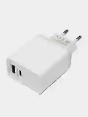 Белый сзу для быстрого заряда, More choice NC71S, 2USB, 3.0A, QC 3.0 + PD