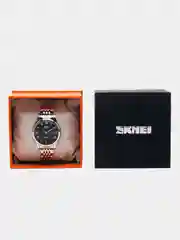 Черный женские наручные часы Skmei 9058CS-L с металлическим браслетом и календарем