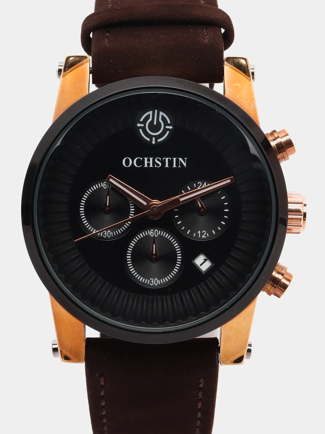 Черный мужские наручные часы Ochstin 6052C с хронографом в подарочной упаковке