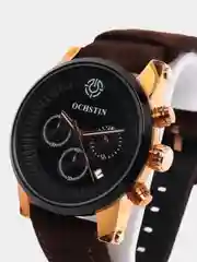 Черный мужские наручные часы Ochstin 6052C с хронографом в подарочной упаковке