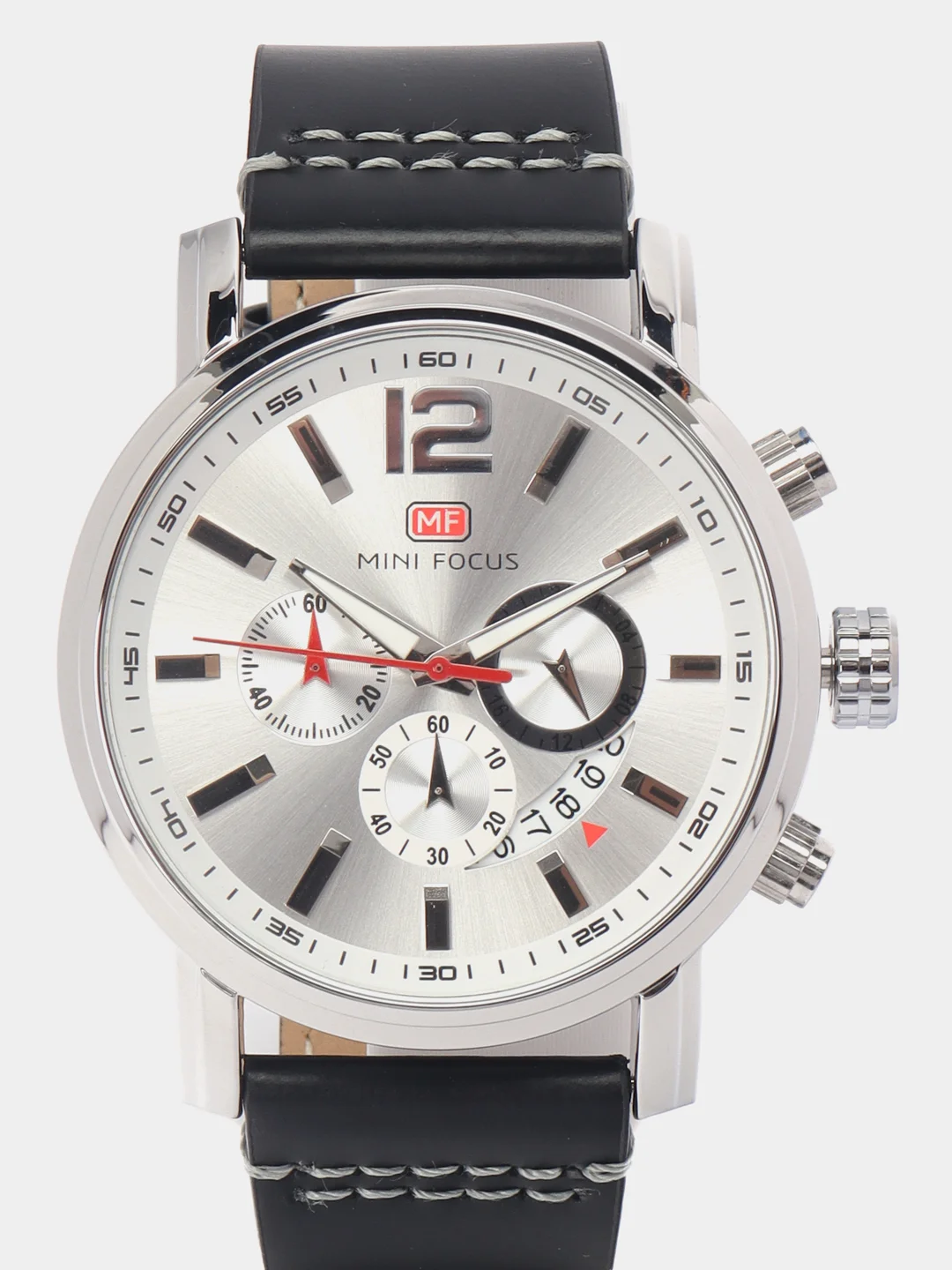 Серебряный мужские наручные часы Mini Focus MF0086G с хронографом, в подарочной упаковке