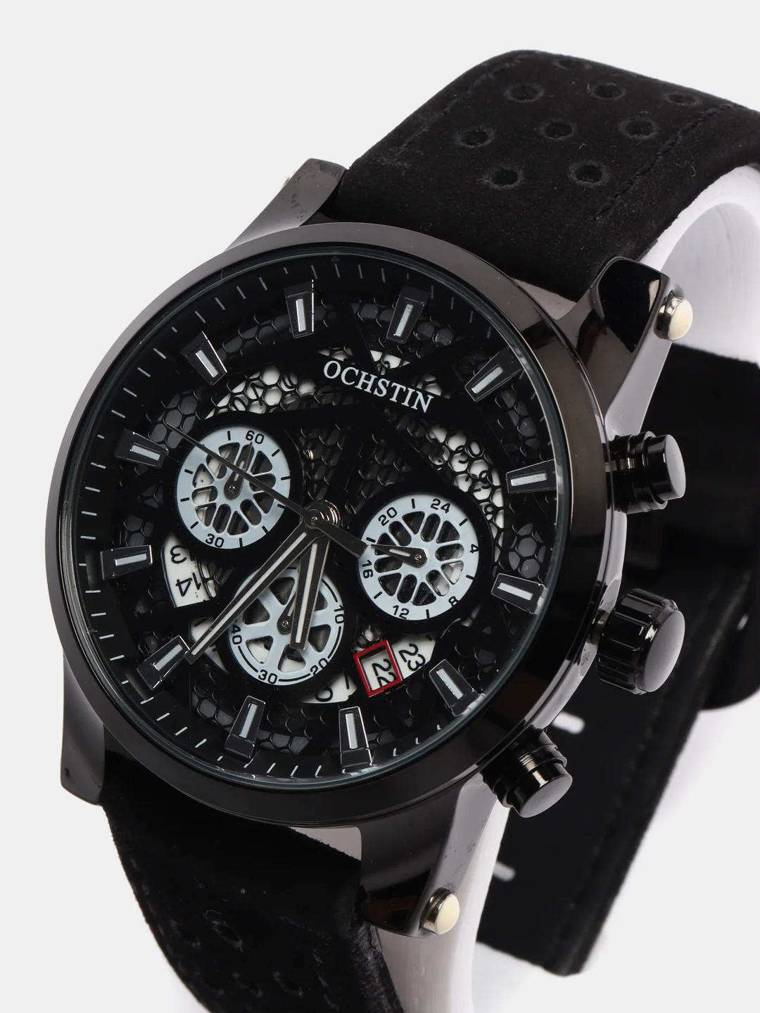 Черный мужские наручные часы Ochstin 6052B с хронографом в подарочной упаковке