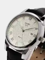 Серебряный мужские наручные часы Skmei 9058G с календарём в подарочной упаковке