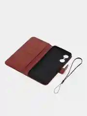 Багровый чехол-книжка с магнитной застежкой для Tecno POP 6 Pro (Техно Поп 6 Про)
