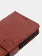 Багровый чехол-книжка с магнитной застежкой для Tecno POP 6 Pro (Техно Поп 6 Про)