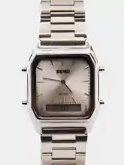 Серебряный мужские спортивные наручные часы Skmei 1220 в подарочной упаковке