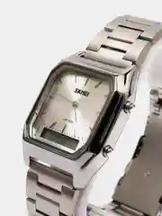 Серебряный мужские спортивные наручные часы Skmei 1220 в подарочной упаковке