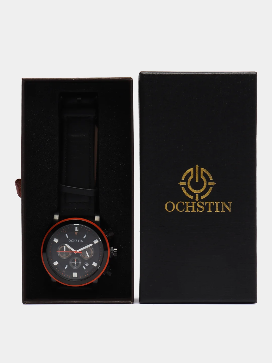 Оранжевый мужские наручные часы Ochstin 6064A с хронографом в подарочной упаковке