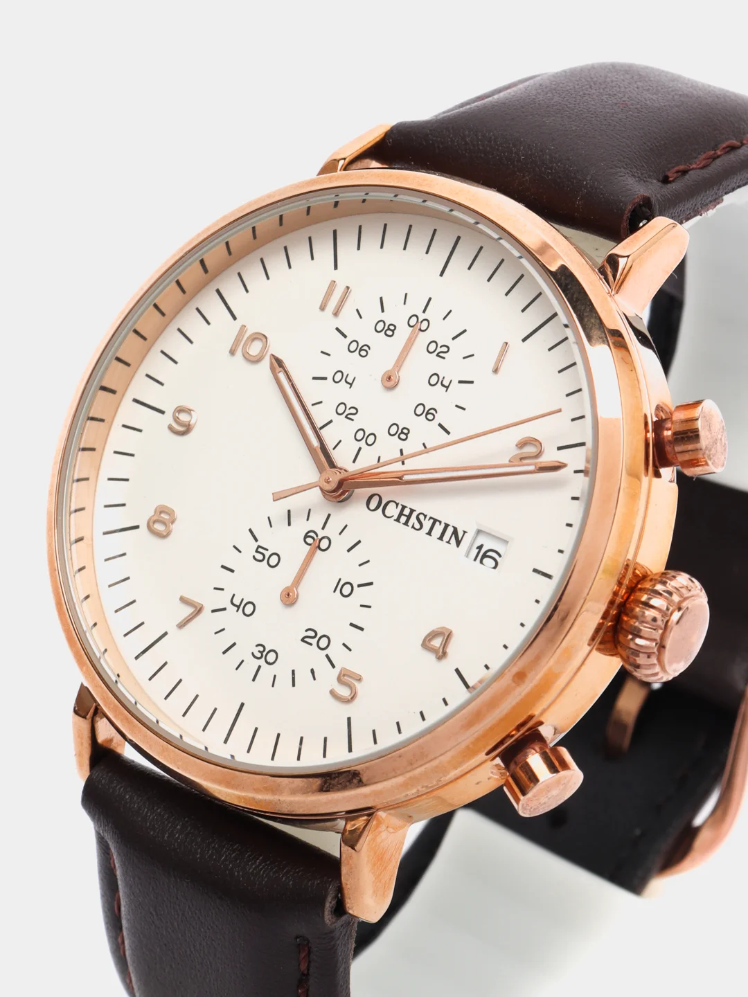 Коричневый мужские наручные часы Ochstin 6076C с хронографом в подарочной упаковке