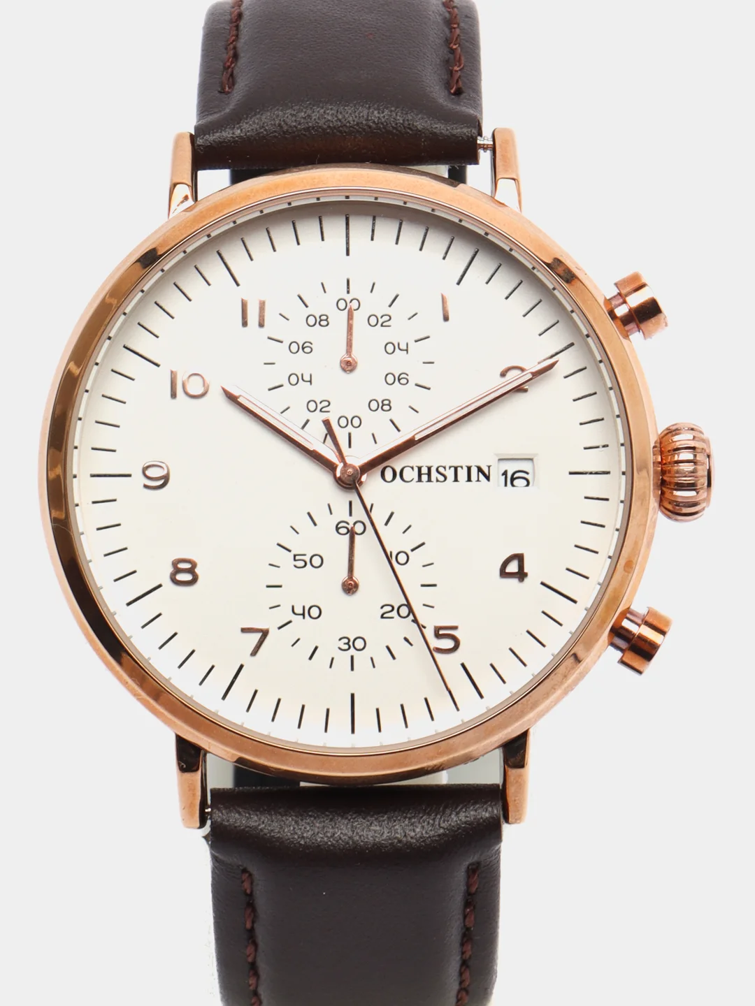 Коричневый мужские наручные часы Ochstin 6076C с хронографом в подарочной упаковке