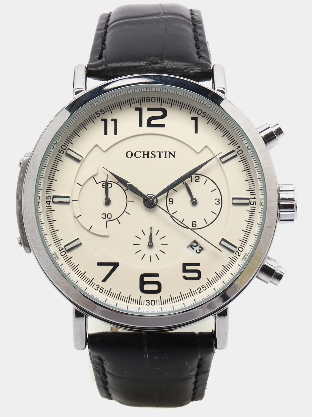 Серебряный мужские наручные часы Ochstin 6105A с хронографом в подарочной упаковке