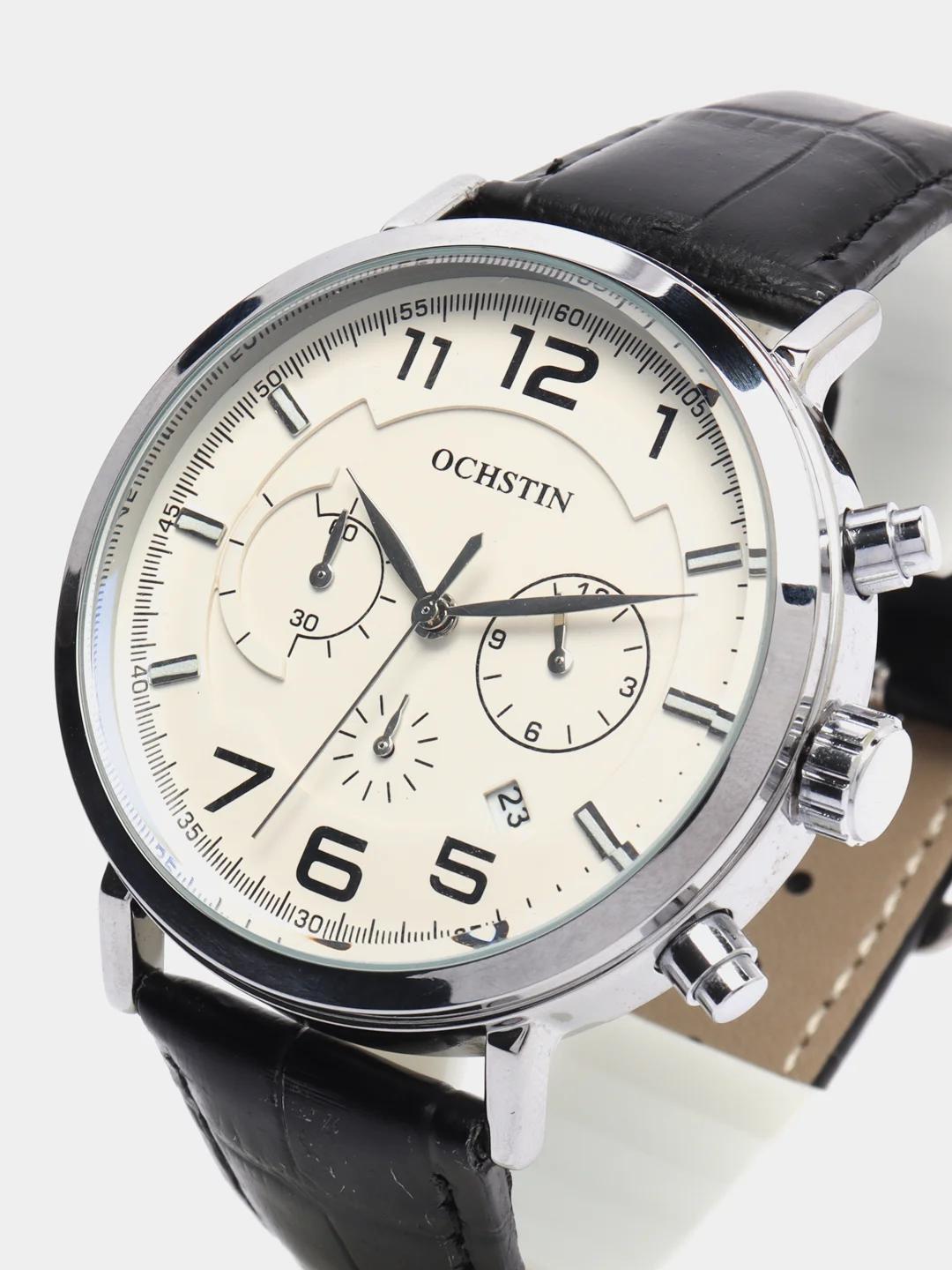 Серебряный мужские наручные часы Ochstin 6105A с хронографом в подарочной упаковке