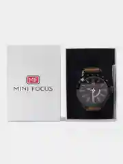 Черный мужские наручные часы Mini Focus MF0150G с календарём, в подарочной упаковке