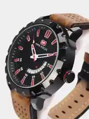 Черный мужские наручные часы Mini Focus MF0150G с календарём, в подарочной упаковке
