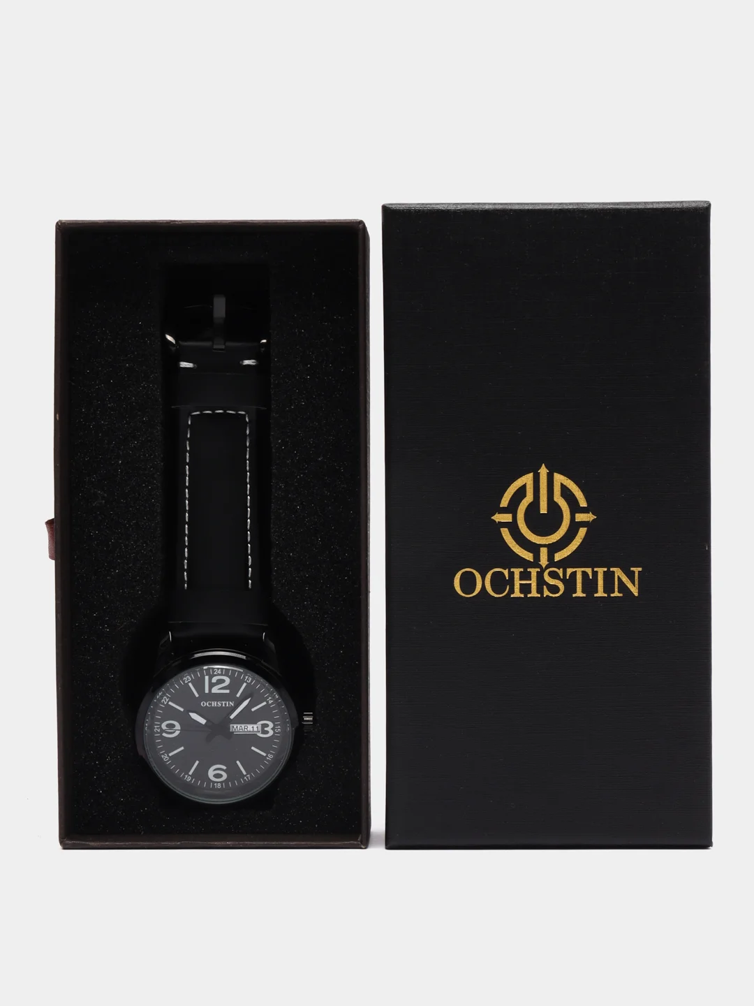 Черный мужские наручные часы Ochstin 6047B в подарочной упаковке