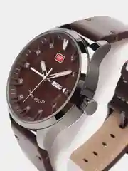 Коричневый мужские наручные часы Mini Focus MF0028G с календарём, в подарочной упаковке