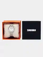 Серебряный женские наручные часы Skmei 1185 в подарочной упаковке