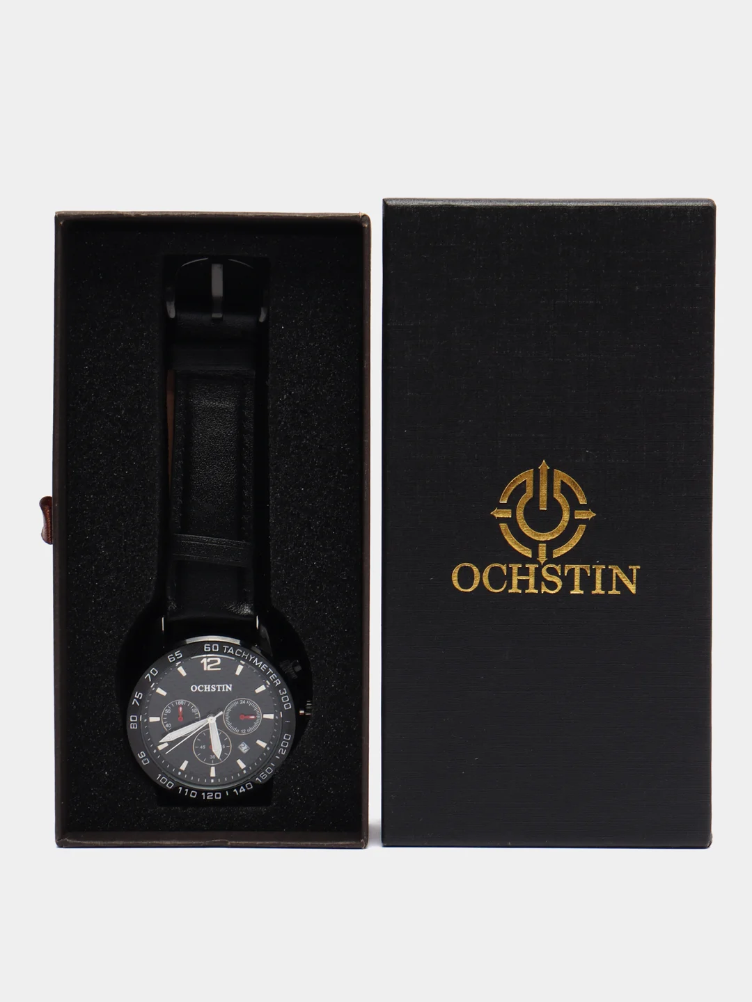 Черный мужские наручные часы Ochstin 6117A с хронографом в подарочной упаковке