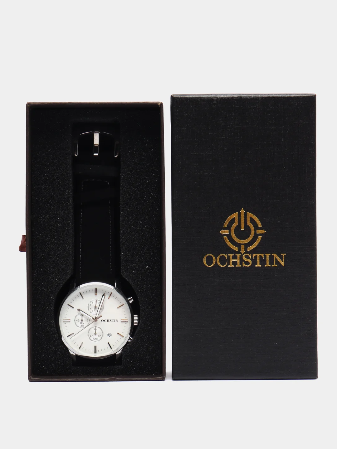 Белый мужские наручные часы Ochstin 6084A с хронографом в подарочной упаковке