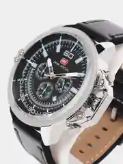 Серебряный мужские наручные часы Mini Focus MF0095G, с хронографом, в подарочной упаковке