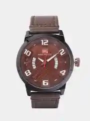 Коричневый мужские наручные часы Mini Focus MF0149G с календарём, в подарочной упаковке