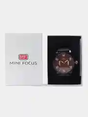 Коричневый мужские наручные часы Mini Focus MF0149G с календарём, в подарочной упаковке