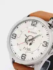 Коричневый мужские наручные часы Curren 8305 с календарем в подарочной упаковке