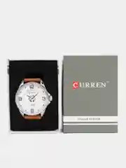 Коричневый мужские наручные часы Curren 8305 с календарем в подарочной упаковке