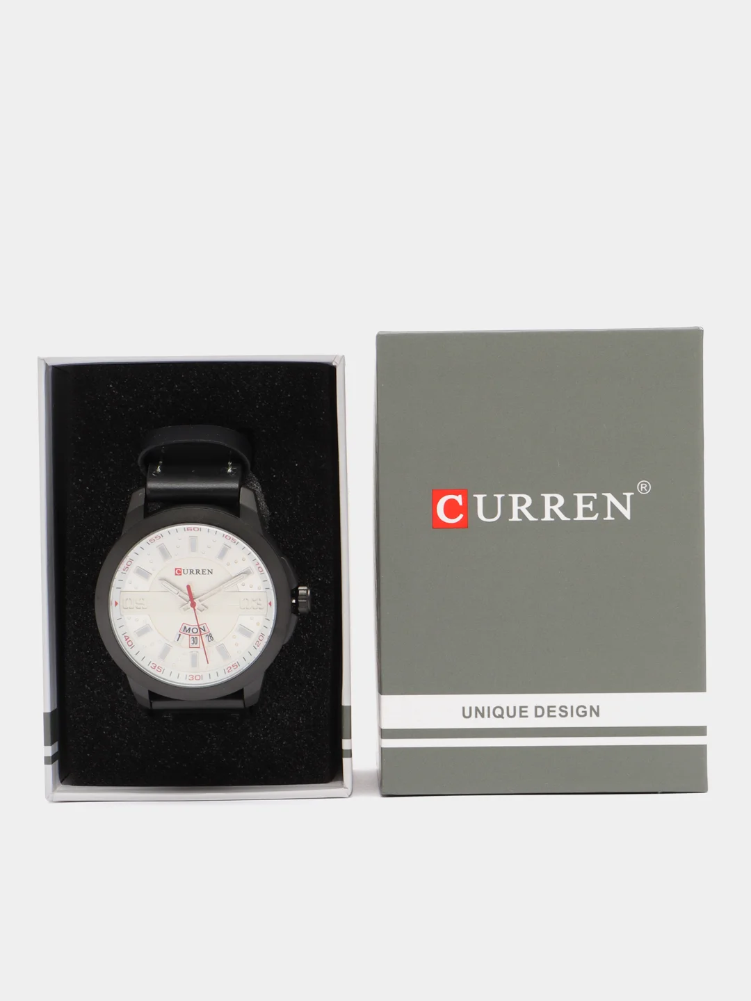 Серебряный мужские наручные часы Curren 8286 с календарем в подарочной упаковке