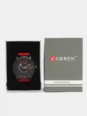 Бордовый мужские наручные часы Curren 8306 в подарочной упаковке