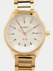 Золотой мужские наручные часы Curren 8316 с календарём в подарочной упаковке