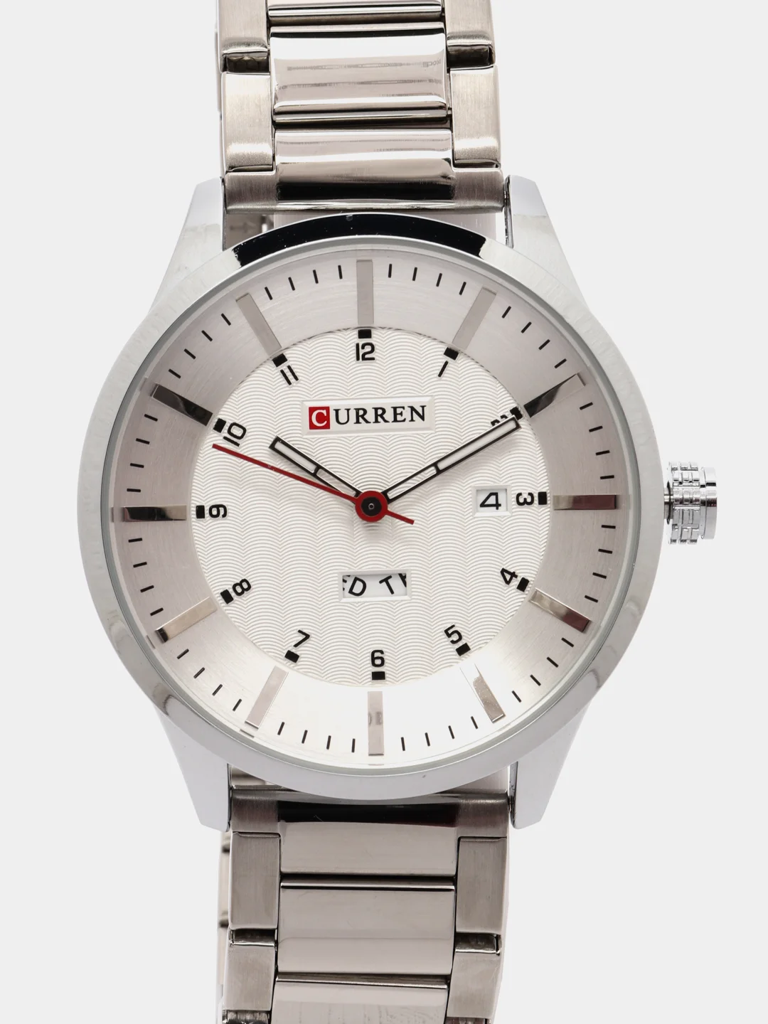 Серебряный мужские наручные часы Curren 8316 с календарём в подарочной упаковке