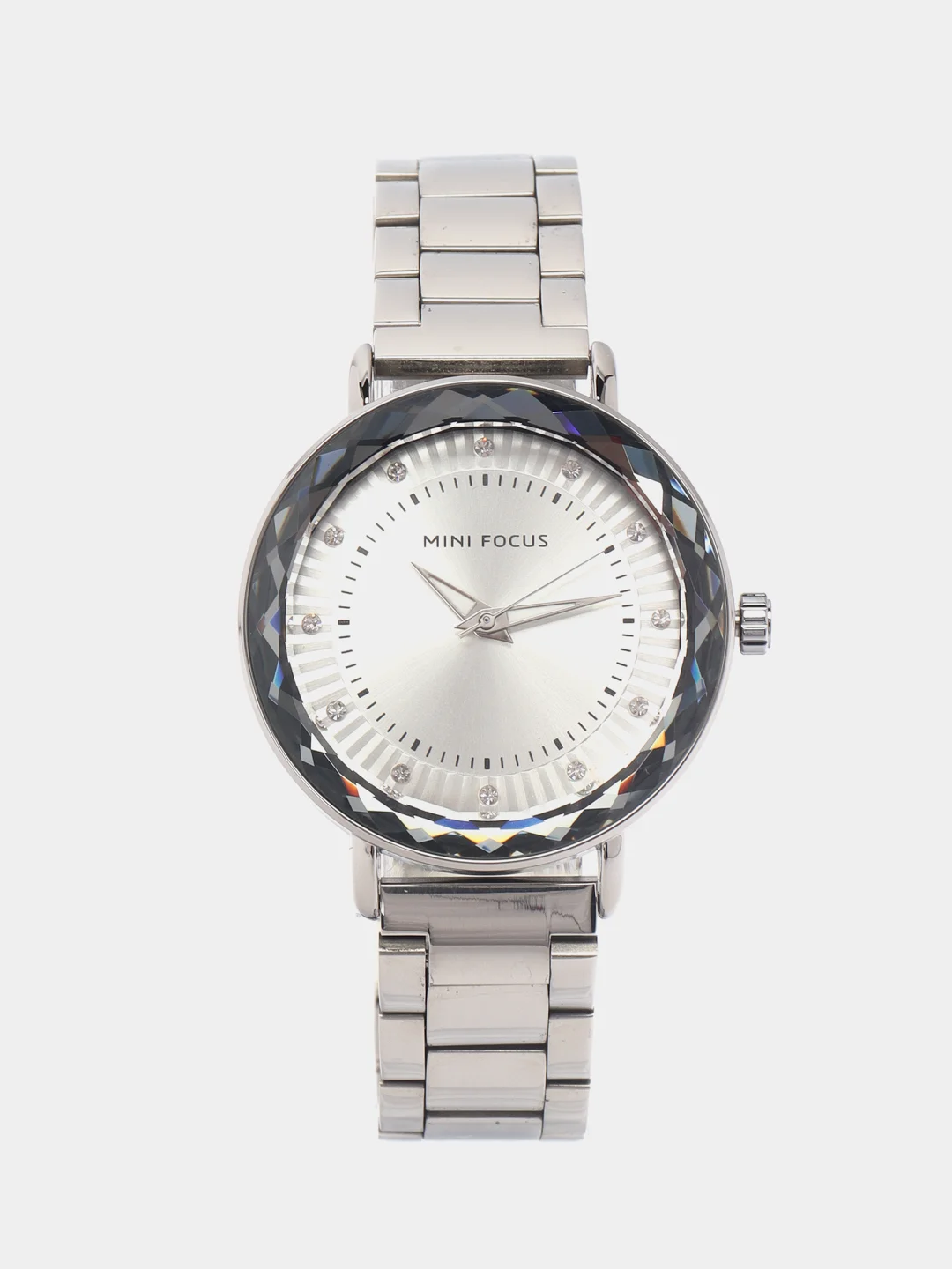 Серебряный женские наручные часы Mini Focus MF0040L с камнями, в подарочной упаковке