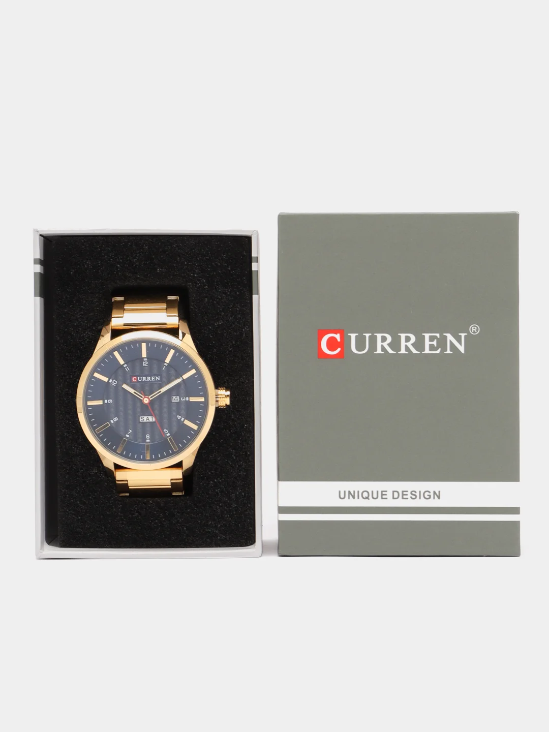 Синий мужские наручные часы Curren 8316 с календарём в подарочной упаковке