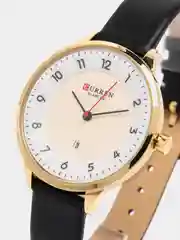 Черный женские наручные часы Curren 9035 c календарём в подарочной упаковке