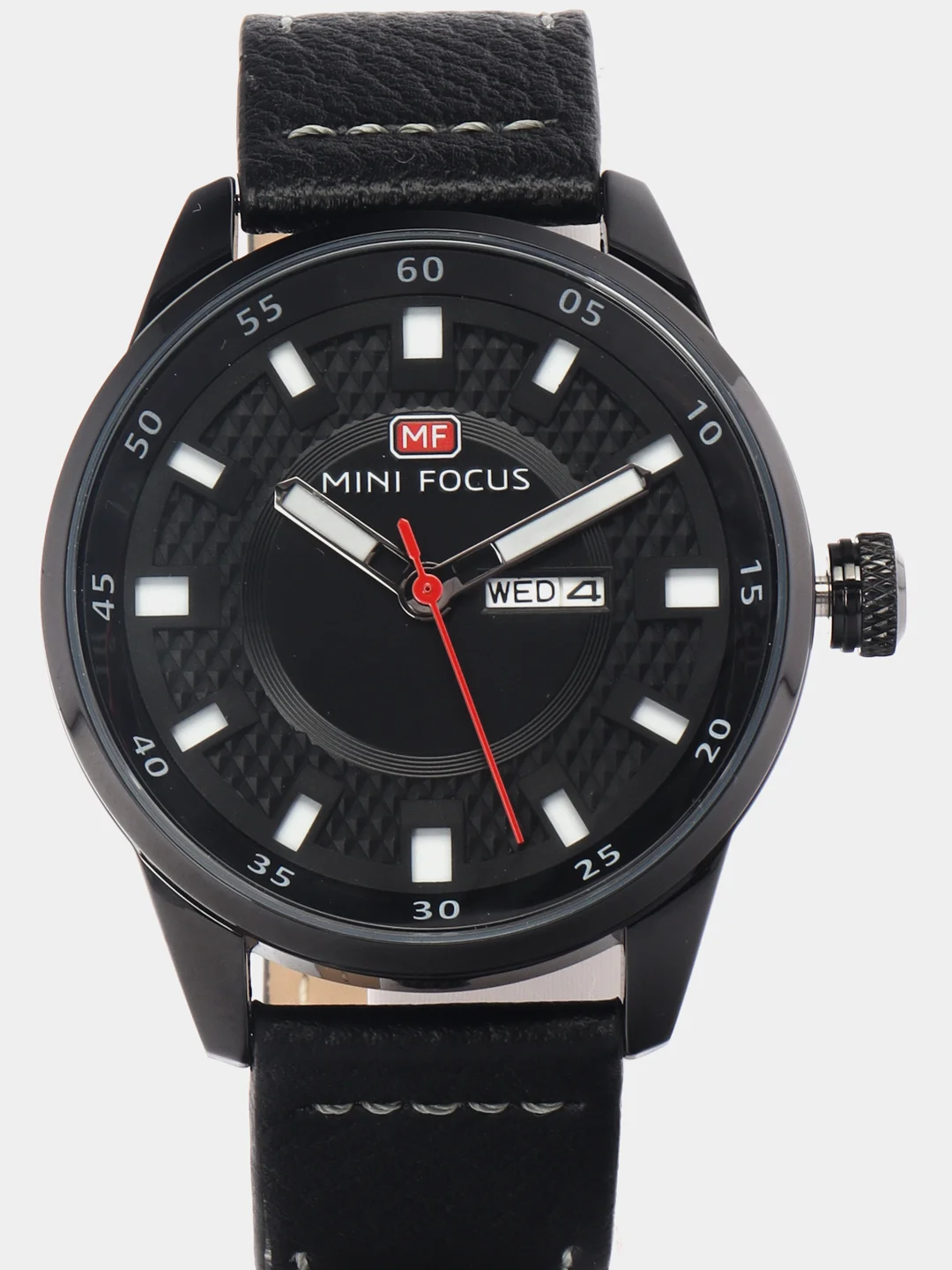 Черный мужские наручные часы Mini Focus MF0027G с календарём, в подарочной упаковке