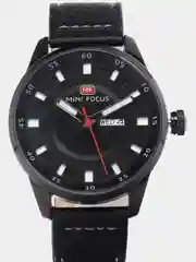 Черный мужские наручные часы Mini Focus MF0027G с календарём, в подарочной упаковке