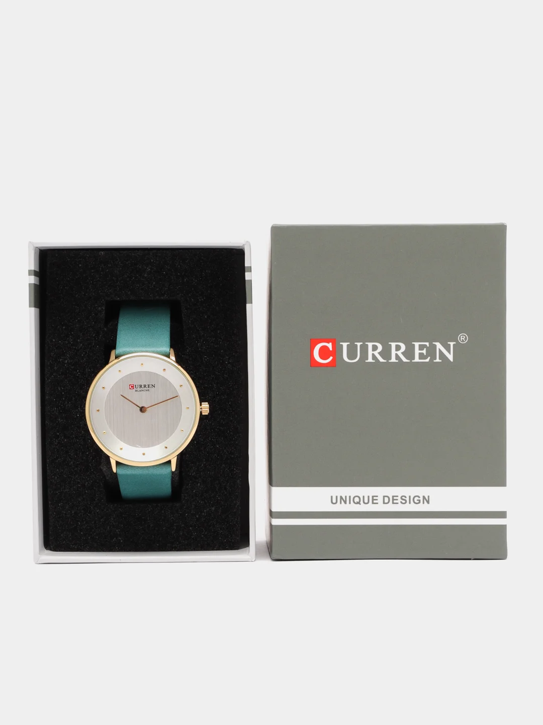 Мятный женские наручные часы Curren 9033 в подарочной упаковке