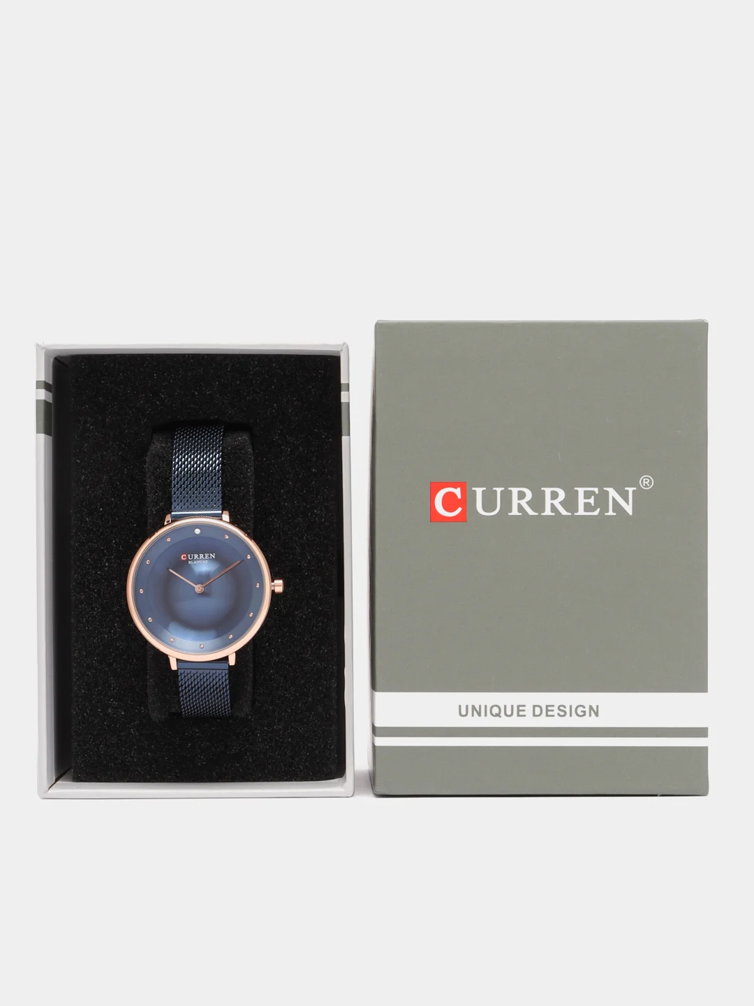 Синий женские наручные часы Curren 9029 в подарочной упаковке