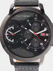 Черный мужские наручные часы Mini Focus MF0030G с хронографом, в подарочной упаковке