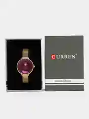 Бордовый женские наручные часы Curren 9029 в подарочной упаковке