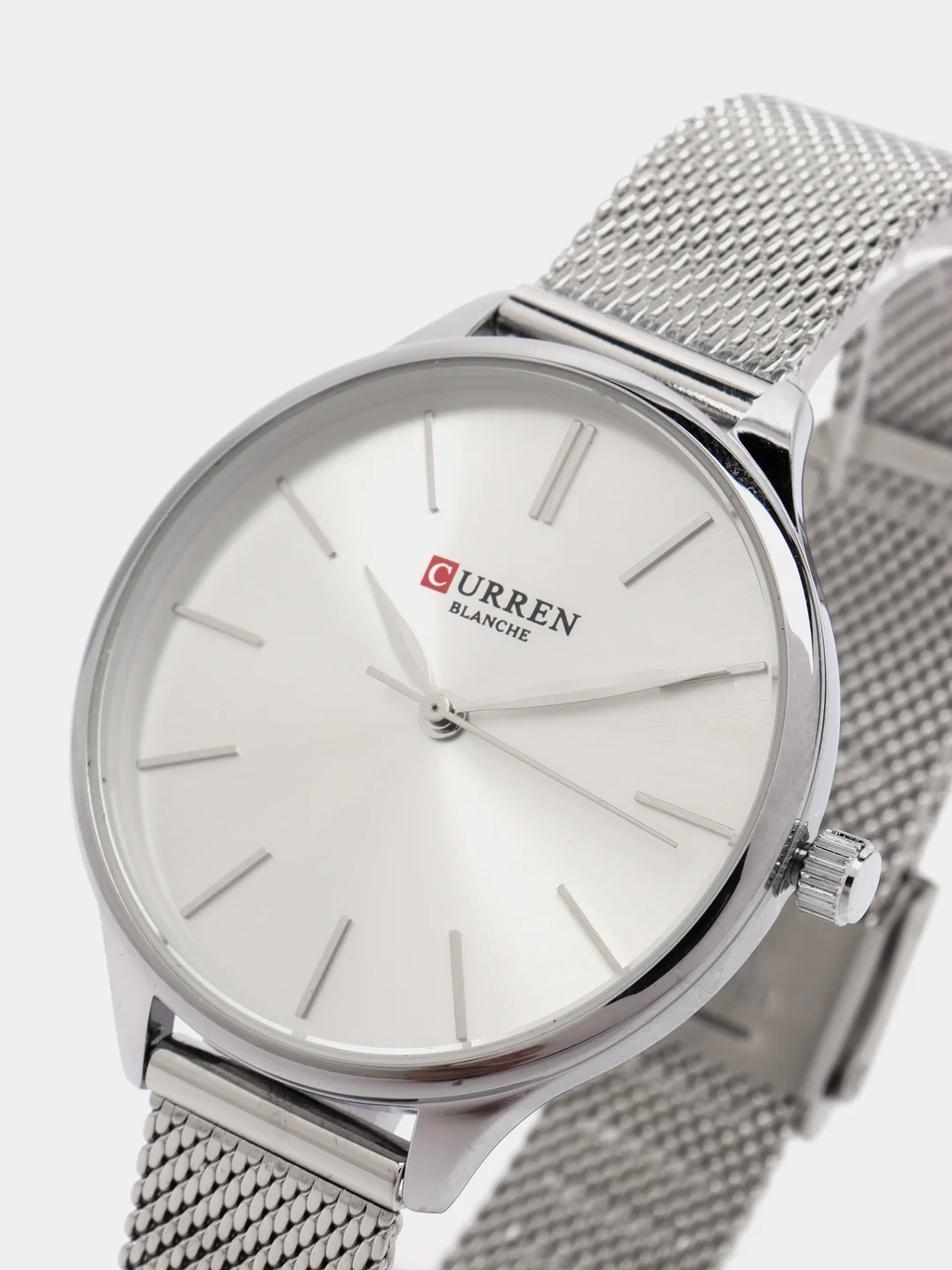 Серебряный женские наручные часы Curren 9024 в подарочной упаковке