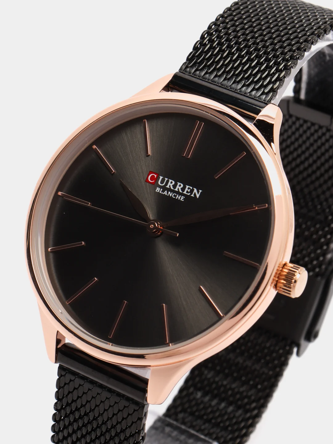 Черный женские наручные часы Curren 9024 в подарочной упаковке
