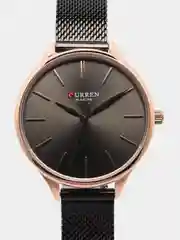 Черный женские наручные часы Curren 9024 в подарочной упаковке