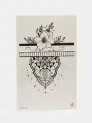 Индиго татушки, временная тату Цветы/Ловец снов 21*14 см/Переводная тату, цветные, черно-белые